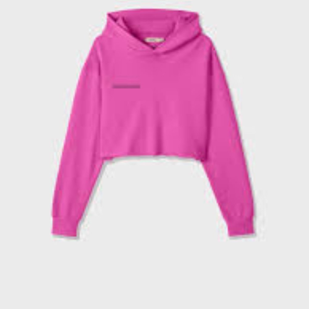 Pangaia flamingo hot pink cropped hoodie